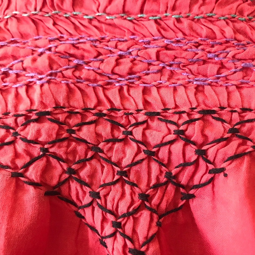 Cool & Pretty embroidery; warm weather top